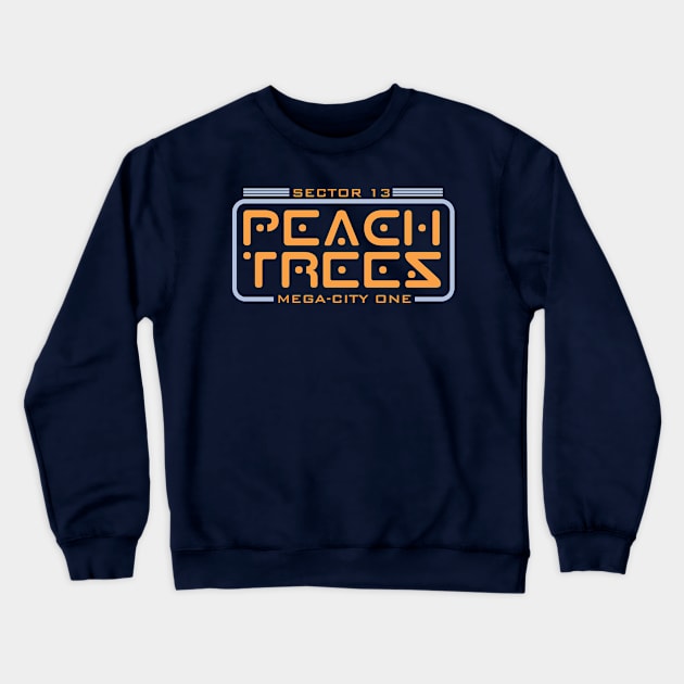 Mega City Peach Trees Crewneck Sweatshirt by Meta Cortex